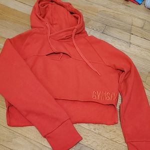 Gymshark cropped red hoodie